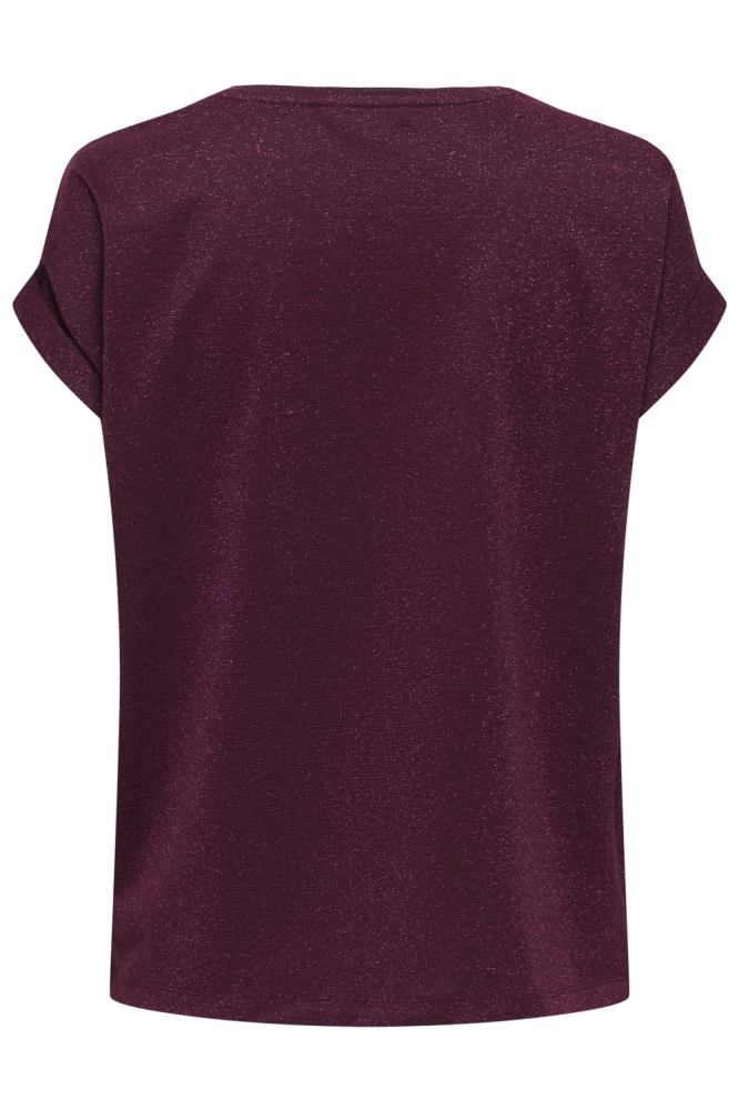 ONLMOSTER GLITTER S/S TOP NOOS JRS 15356991 CHOCOLATE TRUFFL/CHOCOLATE